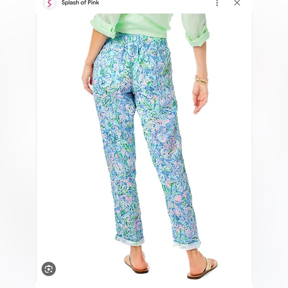 NWT LILLY PULITZER LINEN PANTS M - Picture 2 of 9